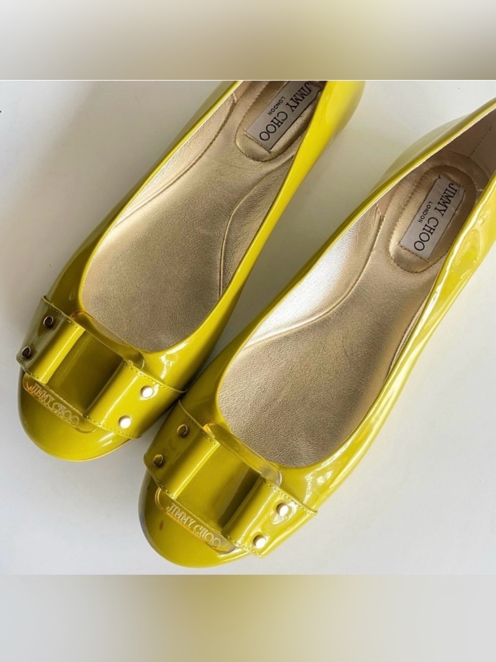 Jimmy Choo Morse Patent Leather Ballet Flats Size 10 - Picture 10 of 14